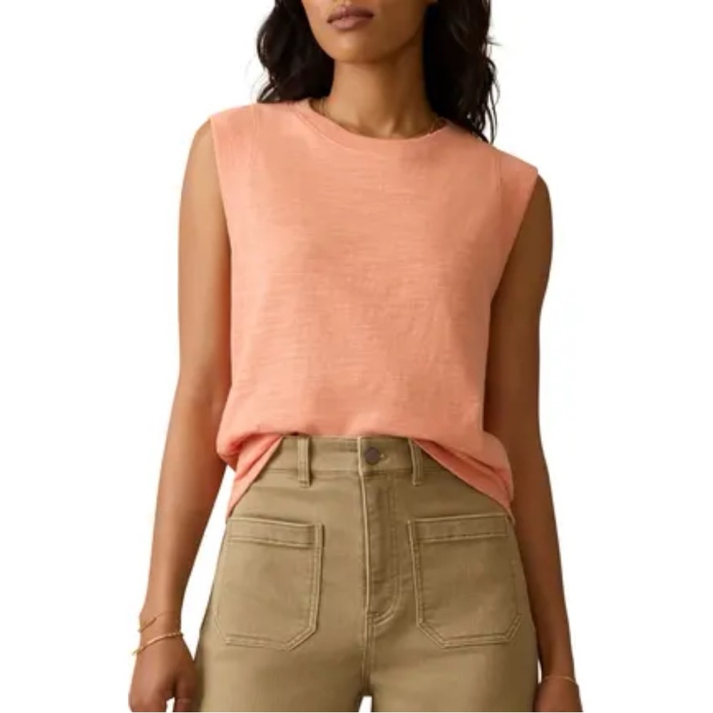 Evereve Faherty Slubbed Sunwashed Canyon Sunset Muscle Tank